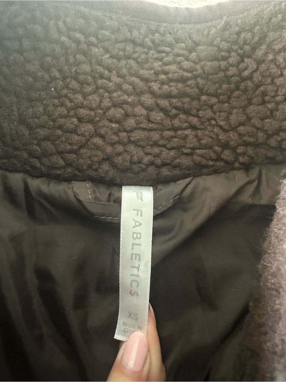 Fabletics Dark Brown Teddy Sherpa Lined Jacket - Picture 2 of 3